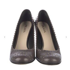 PRADA Leather Studded Accents Pumps Women's Size: 9 | EUR 39.5